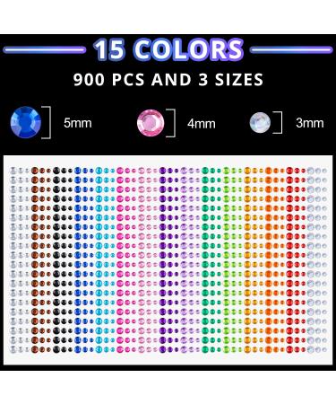 1225 Pcs Rhinestone Stickers | Self-Adhesive Face Gems | Clear & Colorful | Makeup Glue for Face, Eye, Hair, Nails | DIY Craft Decorations - Buy Online on GoSupps.com