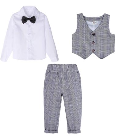 Mint Green Baby Boys Gentleman Suit Set | Grey Plaid | 2-3 Years - Buy Online on GoSupps.com