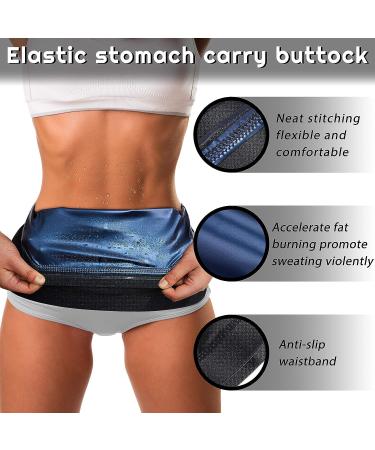 Geyoga 2-Piece Waist Trimmer Set for Women - XX-Large Sweat Wrap Trainer in Blue for Bodybuilding | Adjustable and Comfortable - Buy Online on GoSupps.com
