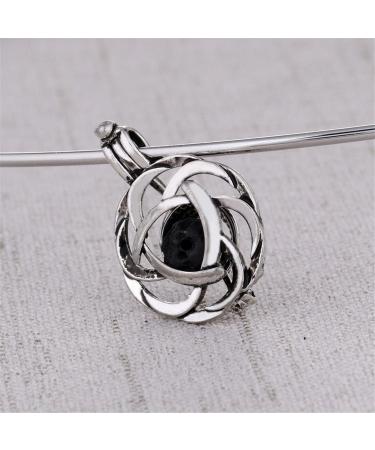 Julie Wang Lava Stone Celtic Knot Essential Oil Diffuser Necklace | Antique Silver Aromatherapy Jewelry - Buy Online on GoSupps.com