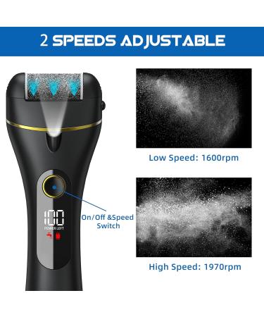 Buy Electric Foot Callus Remover - 16 in 1 Rechargeable Pedicure Kit Waterproof Scrubber & Dead Skin Removal Tool with 3 Rollers & 2 Speeds - Black - Buy Online on GoSupps.com