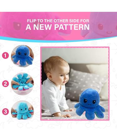 XEANCO Octopus Plushie - Double-Sided Flip Reversible Soft Stuffed Toy for Kids and Friends in Sea Green Blue | Perfect for Playing & Expressing Mood - Buy Online on GoSupps.com