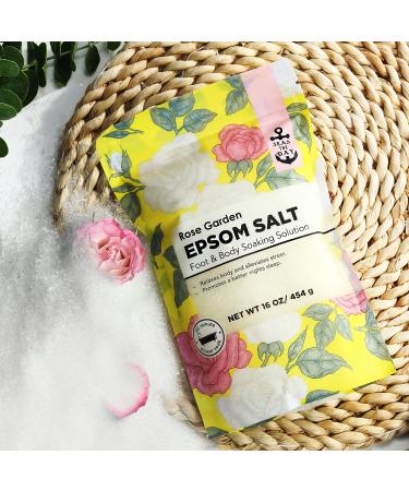 Rose Scented Spa Gift Set for Women | Relaxing Bath Kit with Epsom Salt, Bubble Bath, Rose Petals, Silk Eye Mask | Birthday Self Care & Romantic Gift Basket - Buy Online on GoSupps.com