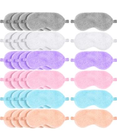 30 Pieces Sleep Mask Bulk Plush Eye Mask Soft Sleeping Blindfold Eye Cover Comfortable Fluffy and Furry Eye Cover for Kids Girls and Adult Protection Travel Nap Sleeping Gift Birthday Party Favors