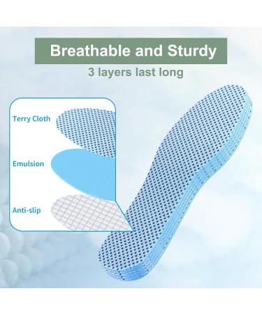 Buy 3 Pair Terry Sockless Insoles - Anti-Slip Cotton Washable Barefoot Inserts for Men & Women | Sweat Absorbing & Odor Control - Buy Online on GoSupps.com
