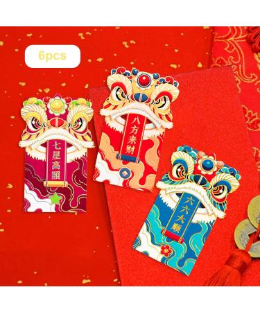 AWHAO 6X 2024 Chinese New Year Red Envelopes Red Pockets Delicate Hong Bao for Spring Festival Graduation Gifts Birthday Holiday Style A - Buy Online on GoSupps.com