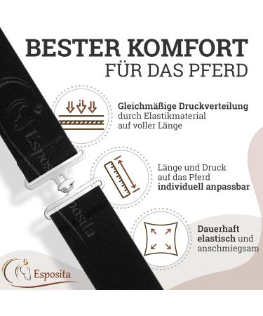 Esposita Elastic Blanket Girth for Horses - Durable Black Elastic Girth for Optimal Comfort & Fit - Buy Online on GoSupps.com