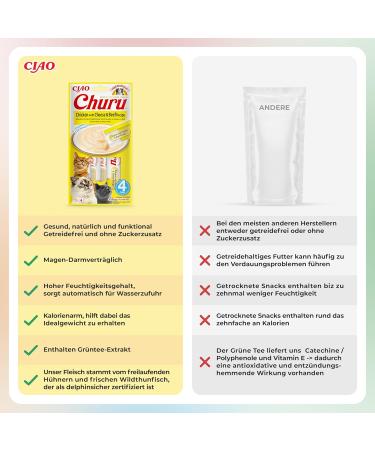 Inaba Churu Cat Snacks - Hand Feed Puree Sticks with Chicken & Cheese Beef - 4 Sticks x 14g - International Shipping Available - Buy Online on GoSupps.com