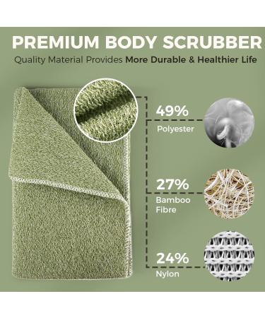 Zomchi Exfoliating Back Scrubber - Deep Clean & Invigorate Your Skin | Shower Body Scrubber for Exfoliation & Cleansing (Grayish Chartreuse Green) - Buy Online on GoSupps.com