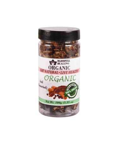 Blessfull Healing Organic Imli (Tamarind) 100 Gram Airtight Container (Packing May Vary) 100 Gram 3.35 oz