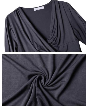 Irdcomps Women's Maternity Pyjamas Set - Cotton Nursing Nightwear PJ for Breastfeeding - Long Sleeve Sleepwear for Pregnancy - Dark Grey - Size L - Buy Online on GoSupps.com