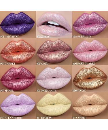 FOCALLURE Metallic Chameleon Liquid Lipstick - Diamond Glitter Lip Gloss for Intense Pigment & Long-Lasting Shimmery Finish - Perfect for Costume, Cosplay, Rave Festival - 11 DIAMOND - Buy Online on GoSupps.com