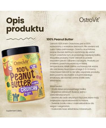 OstroVit 100% Peanut Butter (1000g) Croustillant - Buy Online on GoSupps.com
