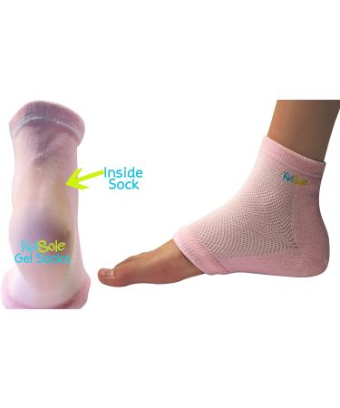 KidSole RX Gel Sports Sock for Kids | Heel Sensitivity & Plantar Fasciitis Relief | US Kid's Sizes 2-7 (Pink) - Buy Online on GoSupps.com