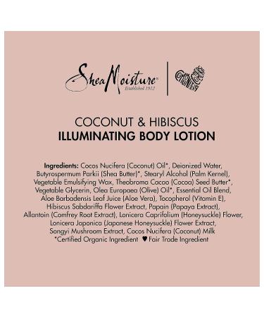 SheaMoisture Coconut Oil and Hibiscus Illuminating Body Lotion - 13 fl oz for Dull Dry Skin - Buy Online on GoSupps.com