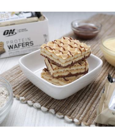 Optimum Nutrition Protein Wafers Vanilla Creme - 9 Pack (1.42 oz Each) | High Protein Snack - Buy Online on GoSupps.com