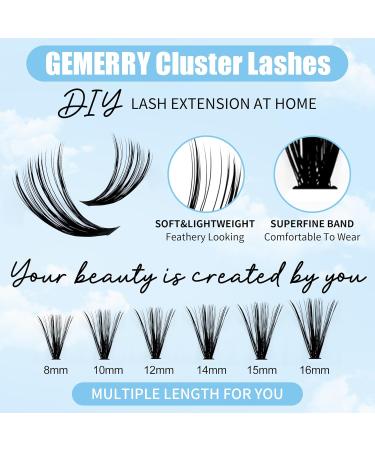 DIY Lash Extension Kit - GEMERRY Eyelash Cluster Kit with 8-16mm Lash Clusters Bond Seal & Tweezers for Home Use - Buy Online on GoSupps.com