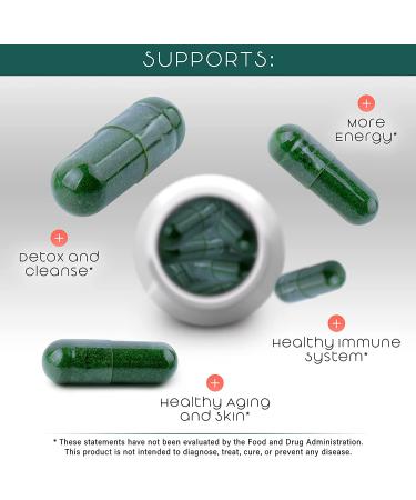 Organic Spirulina and Chlorella Capsules for Powerful Detox and Energy Boost - 180 Pills - Buy Online on GoSupps.com