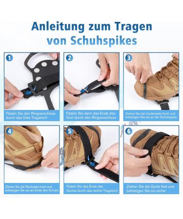 LCMOM Shoe Spikes for Winter - Anti-Slip Ice Grips with 11 Teeth for Men & Women | Durable Crampons for Snow & Ice - Buy Online on GoSupps.com