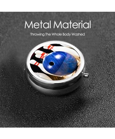Portable 3 Compartment Round Pill Box | Mini Travel Medicine Organizer | Decorative Pill Case for Vitamins & Tablets - Buy Online on GoSupps.com