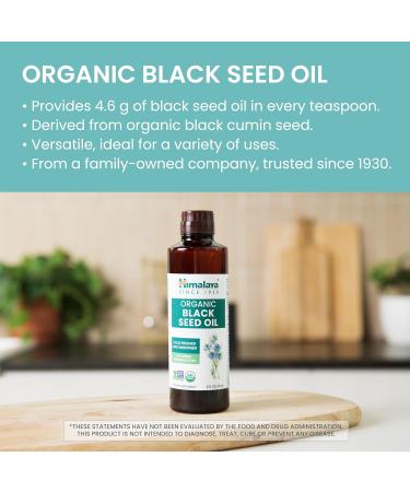 Himalaya Organic Black Seed Oil - Cold-Pressed Unrefined 0.5% Thymoquinone - 8 oz (23 mg/tsp) - Buy Online on GoSupps.com