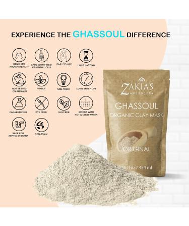 Zakia's Moroccan Rhassoul Clay Mask - Organic Natural Facial & Body Clay - 1 lb for Radiant Skin - Buy Online on GoSupps.com