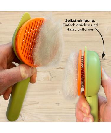 Cat Brush for Long & Short Hair 1-Click Self-Cleaning Tool for Effortless Pet Hair Removal - Buy Online on GoSupps.com