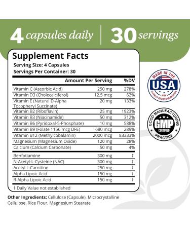 DrVmd Nerve Control Alpha Lipoic Acid (ALA) & B Vitamin Complex (1 Month Supply) to Support Healthy Nerve Function and Comfort in Hands & Feet - Buy Online on GoSupps.com