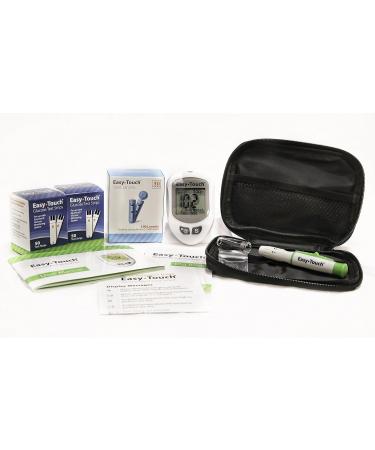 EasyTouch Diabetes Testing Kit - Blood Glucose Meter, 100 Test Strips, Lancets, Lancing Device, Manual, Logbook & Carrying Case - Buy Online on GoSupps.com