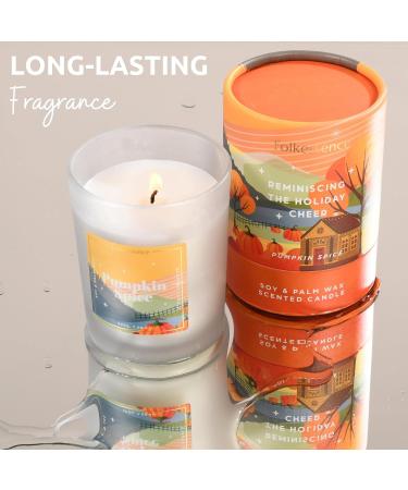 Folkulture Fall Candles - Scented Soy Wax Pumpkin Spice Candle Jar - 50 Hr Burn Time Non-Toxic & Odor Eliminating - Perfect Candle Gifts for Women - Buy Online on GoSupps.com
