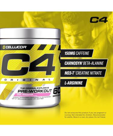 Cellucor C4 Original Pre Workout Powder - Sugar Free Preworkout Energy for Men & Women - 150mg Caffeine Beta Alanine Creatine - Pink Lemonade 60 Servings Workout Powder Pink Lemonade 60 Servings (Pack of 1) - Buy Online on GoSupps.com