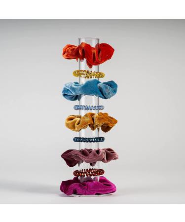 Clear Acrylic Strawbre Scrunchie Holder Stand Organizer - Hair Tie & Jewelry Storage for Teen Girls | VSCO Room Decor & Gift - 11 Inches - Buy Online on GoSupps.com