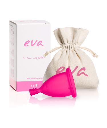 Dul c - menstrual cup EVA - size L (large) color pink - soft flexible and ecological menstrual cup - certified medical silicone - period cup with cotton bag large rose