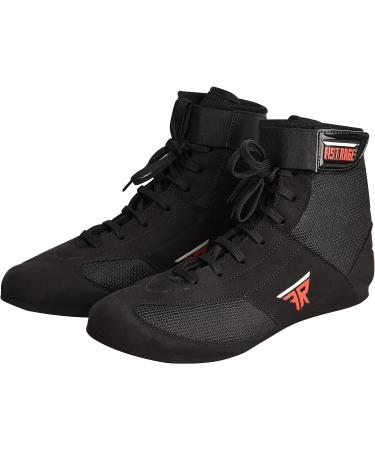 FISTRAGE Leather Kick Boxing Shoes - Unisex Pro Training Boots | Black Lightweight Shoes for Adults & Youth - Size 10.5 Women/9 Men - Buy Online on GoSupps.com