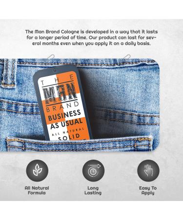 Business As Usual Solid Cologne Balm for men - Natural Men's Cologne - Redefined men's fragrance Wax Cologne Travel Size Cologne for men - (3/4 oz (Pack of 1) Business As Usual) - Buy Online on GoSupps.com