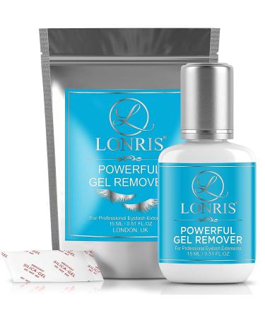 LONRIS Fast Gel Remover 15ml - No-Burn Formula | Dissolves Lash Adhesive in 1-2 Minutes | Thick Consistency, Blue Color | Odorless Eyelash Extension Supply - Buy Online on GoSupps.com