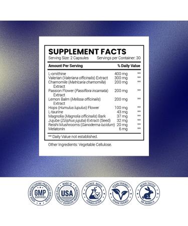 Research Verified Sleep Melatonin Chamomile Valerian L-Ornithine Vegan 60 Capsules - Pack of 3 60 Count (Pack of 3) - Buy Online on GoSupps.com