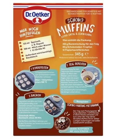 Dr. Oetker 12-Way Muffin Sample Set - Baking Mixes for Chocolate Marble Lemon & Classic Cupcakes | International Shipping Available - Buy Online on GoSupps.com