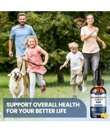 Triple Magnesium Complex Supplement 500mg with Ashwagandha, L-Theanine & Vitamin B6 - Liquid Drops for Calm, Stress Relief, Sleep & Muscle Support - 2 Fl Oz Lemon - Buy Online on GoSupps.com