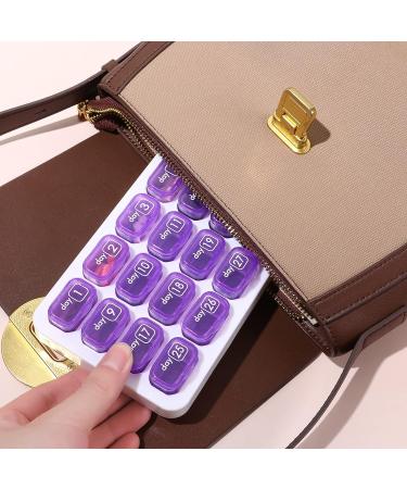 UHZBTEC Monthly Pill Organizer - 31 Day Medicine Vitamin Holder Container (Purple - Buy Online on GoSupps.com