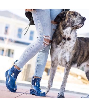 NORTY Women's Ankle Rain Boots - Waterproof Garden Boot 9 Black White Paw Print - Buy Online on GoSupps.com