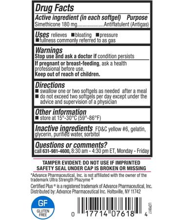 Simethicone 180mg 360 Softgels - Anti-Gas Relief for Stomach Gas & Bloating - Gluten Free - Pack of 2 (Total 360 Gelcaps) - Buy Online on GoSupps.com