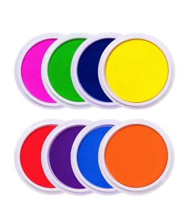 Lsushine Craft Large Ink Pad Stamps Partner DIY Color,8 Colors Rainbow Finger Ink pad for Kids (Pack of 8)