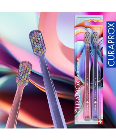 Curaprox CS 5460 Ultra Soft Manual Toothbrush - Special Edition Colorful Curls (2 Pack) | Best for Gentle Cleaning and Gum Care - Buy Online on GoSupps.com