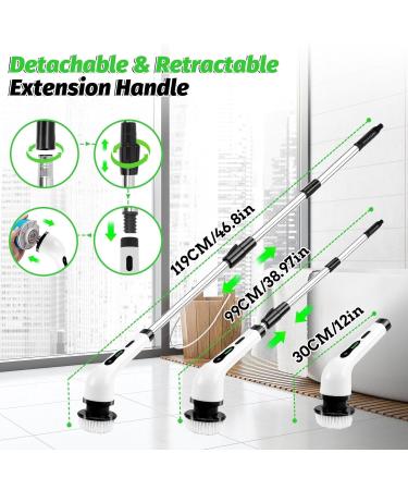 Electric Spin Scrubber Cordless Electric Cleaning Brush with Extension Handle 9 Replaceable Brush Heads 1.5H Working Time 2 Speed Power Scrubbing Brush for Floor Tile Kitchen Car Wash Teal - Buy Online on GoSupps.com