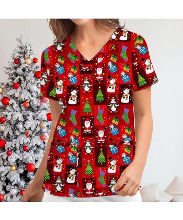 Nurse Uniforms Women UK Workwear Healthcare Tunic V Neck Dog Grooming Christmas Healthcare Tunics Hospital Scrubs Santa Claus Care Work Shirt Christmas Mock Wrap Wrap Mock Healthcare Tunics S Wine - Buy Online on GoSupps.com