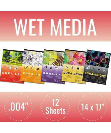 Grafix Dura-Lar Wet Media Pad 14x17 - Pack of 12, .004 Film Coated for Water Based Mediums | Ideal for Watercolor, Compositions, Painting Surfaces, and Printmaking - Buy Online on GoSupps.com