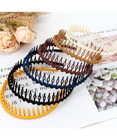GAFATORY Zig Zag Headbands 6 Pack Plastic Comb Headbands for Women Girls - Assorted Colors - Buy Online on GoSupps.com