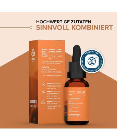  edubily nutrition edubily nutrition Vitamin D3 Drops without Vitamin K 20 ml - Cholecalciferol in MCT oil - Vegetarian - Vitamin D contributes to the normal function of the immune system bones and - Buy Online on GoSupps.com