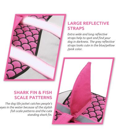 Cit toile Dog Swimming Vest - Shark Life Jacket for Small Medium & Large Dogs | Reflective Handle | Pink XS - Protect Your Dog in Water - Buy Online on GoSupps.com